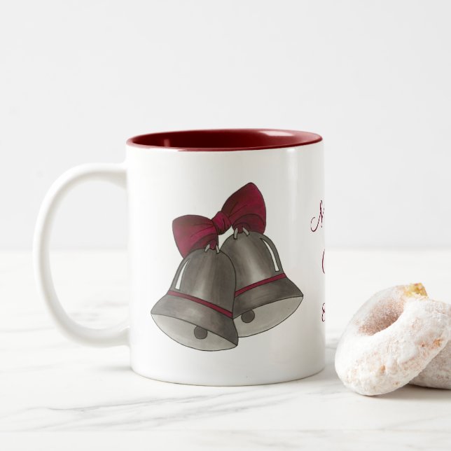 Silver Bells Wedding Bell Personalized Mug (With Donut)