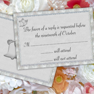 Silver Bells Wedding RSVP Card