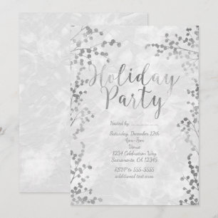 Silver Berries Holiday Party Winter Invitations