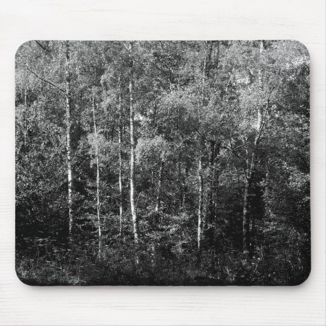 Silver Birch B&W Mouse Pad (Front)
