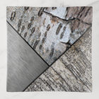 Silver Birch Bark and Digital Brushed Silver Metal
