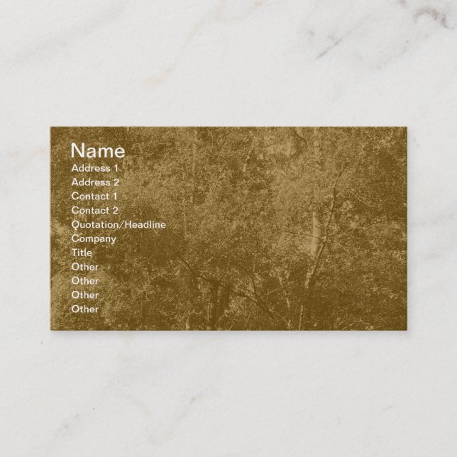 Silver Birch - Brown Business Card (Front)