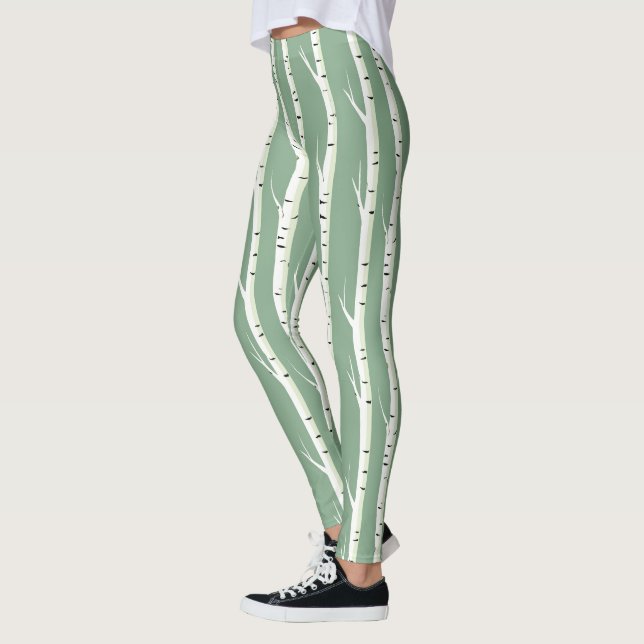 Silver Birch Tree Trunk  Leggings (Left)