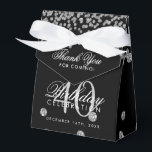 Silver Black 40th Birthday Thank You Confetti Favor Box<br><div class="desc">Elegant "Thank You" 40th Birthday Silver Faux Glitter Confetti Black design.</div>