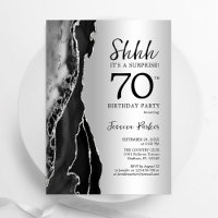 Silver Black Agate Surprise 70th Birthday