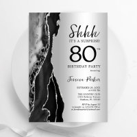 Silver Black Agate Surprise 80th Birthday