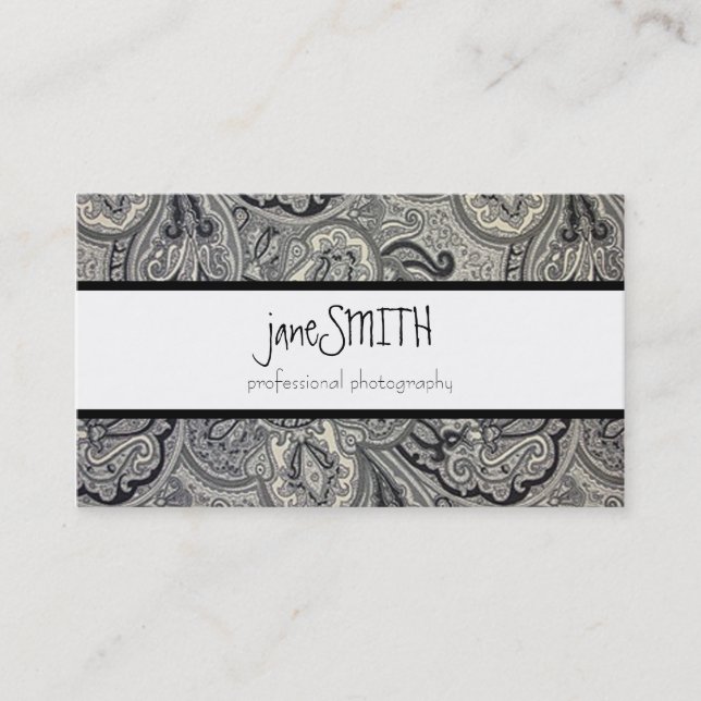 Silver & Black Business Card (Front)