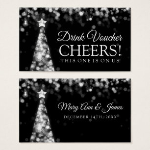 Silver Black Christmas Wedding Drink Voucher