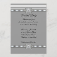 Silver & Black Cocktail Party Invitation Template