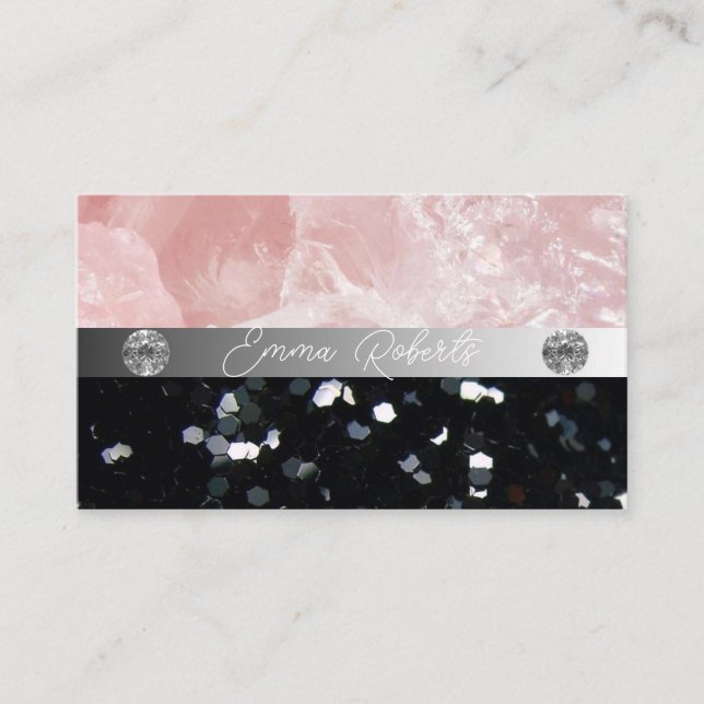 Silver Black Diamond Coach Business Card (Front)