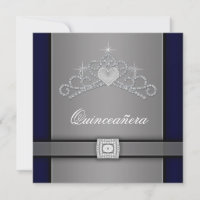 Silver Black Diamond Heart Tiara Quinceanera