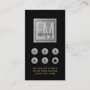 Silver Black Elegant Professional Punch Loyalty Card