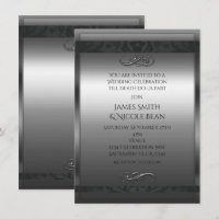Silver & Black Elegant Wedding Invitation