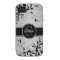 Silver Black Floral Swirls iPhone 4 Case-Mate