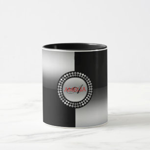 Silver & Black Geometric Shapes Mug