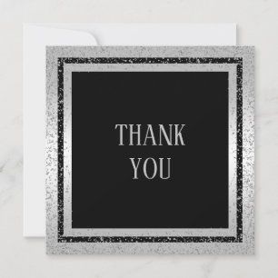 Silver & Black Glitter Framed Man's Thank You