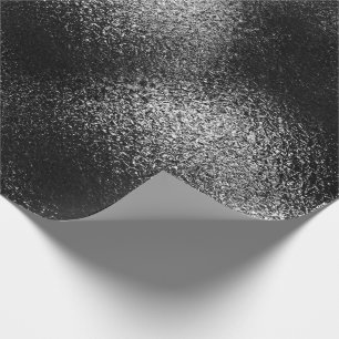 Silver Black Graphite Shiny Glass Ice Vip Wrapping Paper