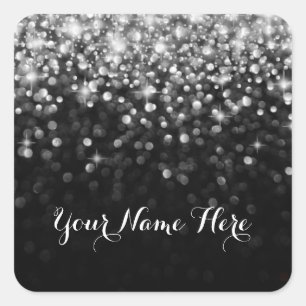 Silver Black Hollywood Glitz Glam Place Sticker