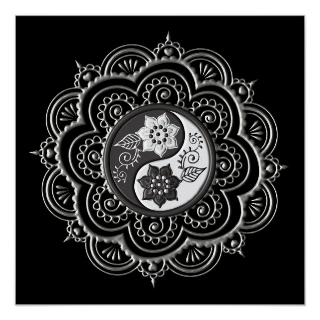 Silver & Black Mandala Poster (Front)