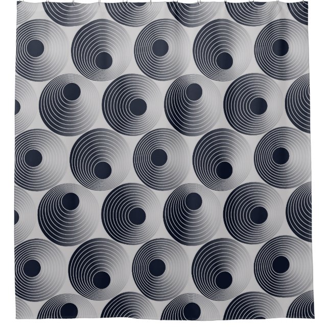 Silver-black mosaic: concentric rings texture. (Front)