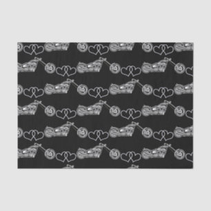 Silver Black Motorcycle Bike Biker Custom Tissue Paper
