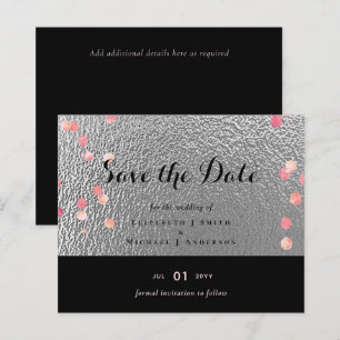 Silver Black Pink Rosegold Confetti Wedding