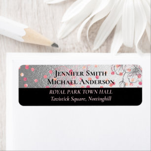 Silver Black Pink Rosegold Confetti Wedding