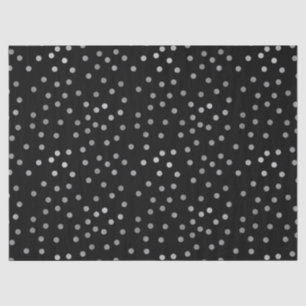 Silver Black Polka Dots Tissue Paper