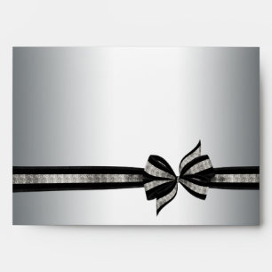 Silver Black Ribbon Envelope