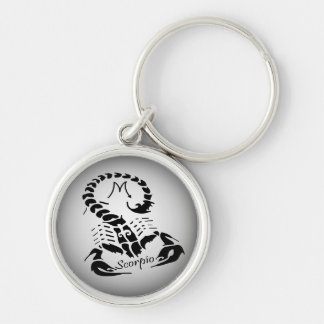 Silver Black Scorpio Zodiac Scorpion Symbol Key Keychain