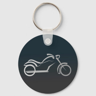 Silver Black Sleek Motorcyle Motorbike Outline Keychain