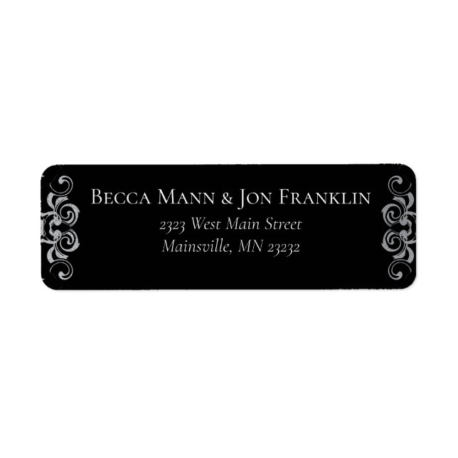 Silver & Black Swirl Gothic Wedding (Front)