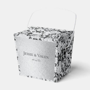 Silver & Black Swirl Gothic Wedding Favor Box