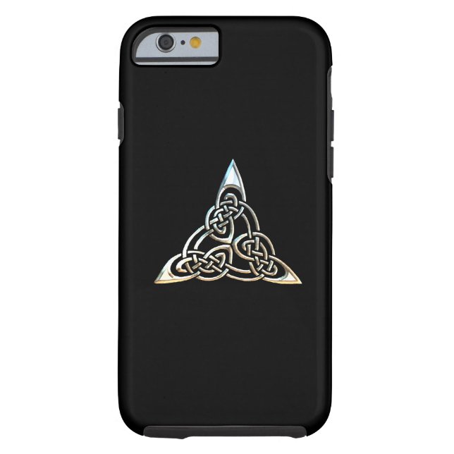 Silver Black Triangle Spirals Celtic Knot Design Case-Mate iPhone Case (Back)