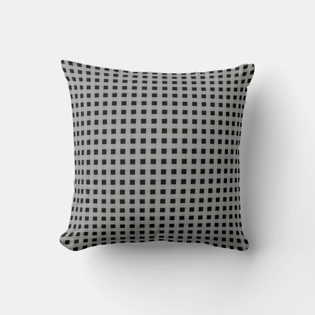 Silver Black Weave Pattern Throw Pillow (Front)