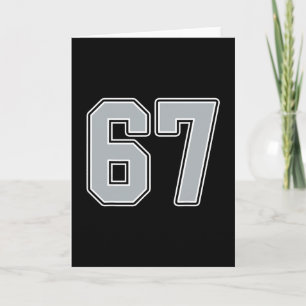 Silver Black White Number 67 Jersey Player Uniform Card