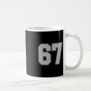 Silver Black White Number 67 Jersey Player Uniform Coffee Mug