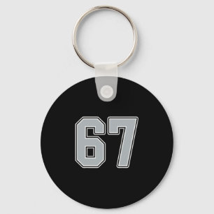 Silver Black White Number 67 Jersey Player Uniform Keychain
