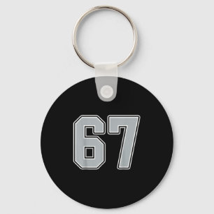 Silver Black White Number 67 Jersey Player Uniform Keychain