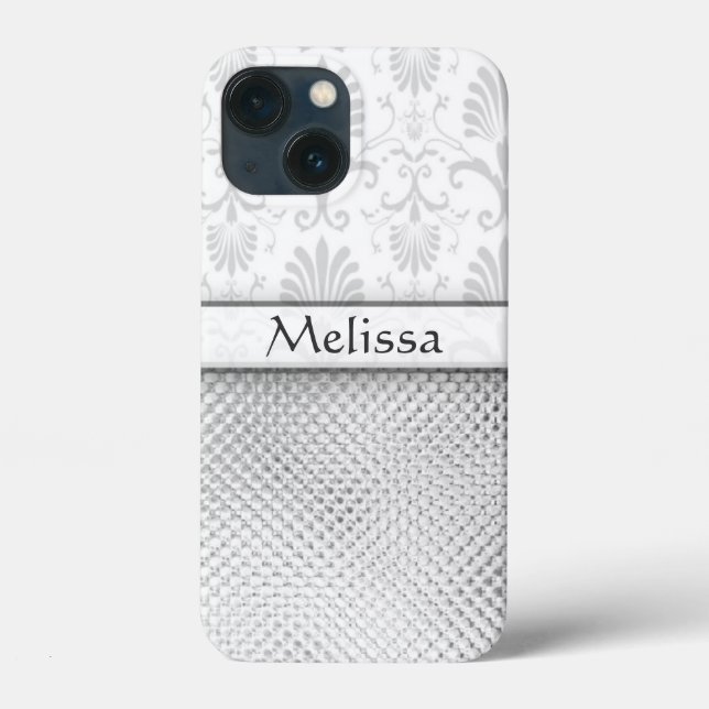 Silver Bling Effect Pattern  Personalized Case-Mate iPhone Case (Back)