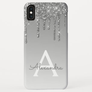 Silver Bling Luxury Sparkle Glitter Monogram iPhone XS Max Case