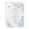 Silver Blue Boho Floral Quinceañera 15th Birthday