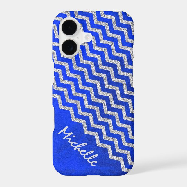 Silver Blue Chevron Personalized (Back)
