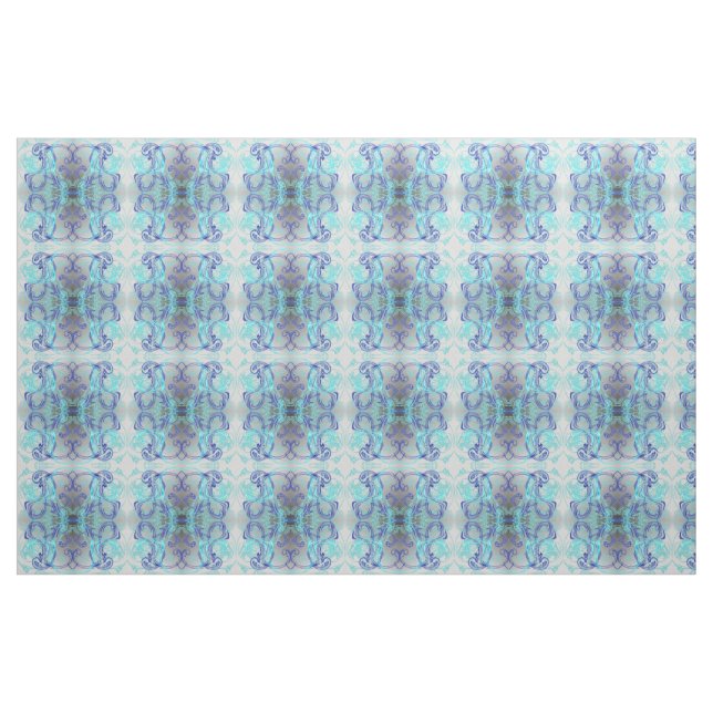 silver blue Fabric, colourful house textile Fabric (Fat Quarter)