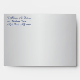 Silver, Blue Floral, Hearts Envelope for 5x7 Sizes