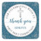 Silver Blue Glitter First Communion Thank You
