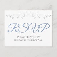 Silver & Blue Grey Simple Elegance Wedding RSVP