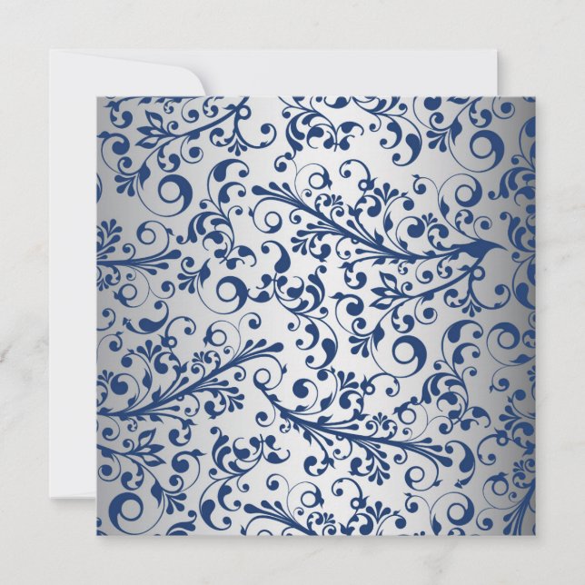 Silver Blue Invitation (Front)