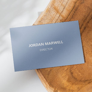 Silver Blue Modern Minimalist Professional  Business Card
