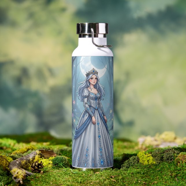 Silver blue princess in the forest water bottle (Outdoor)